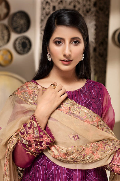Ellena - 3-PC Stitched Organza Suit