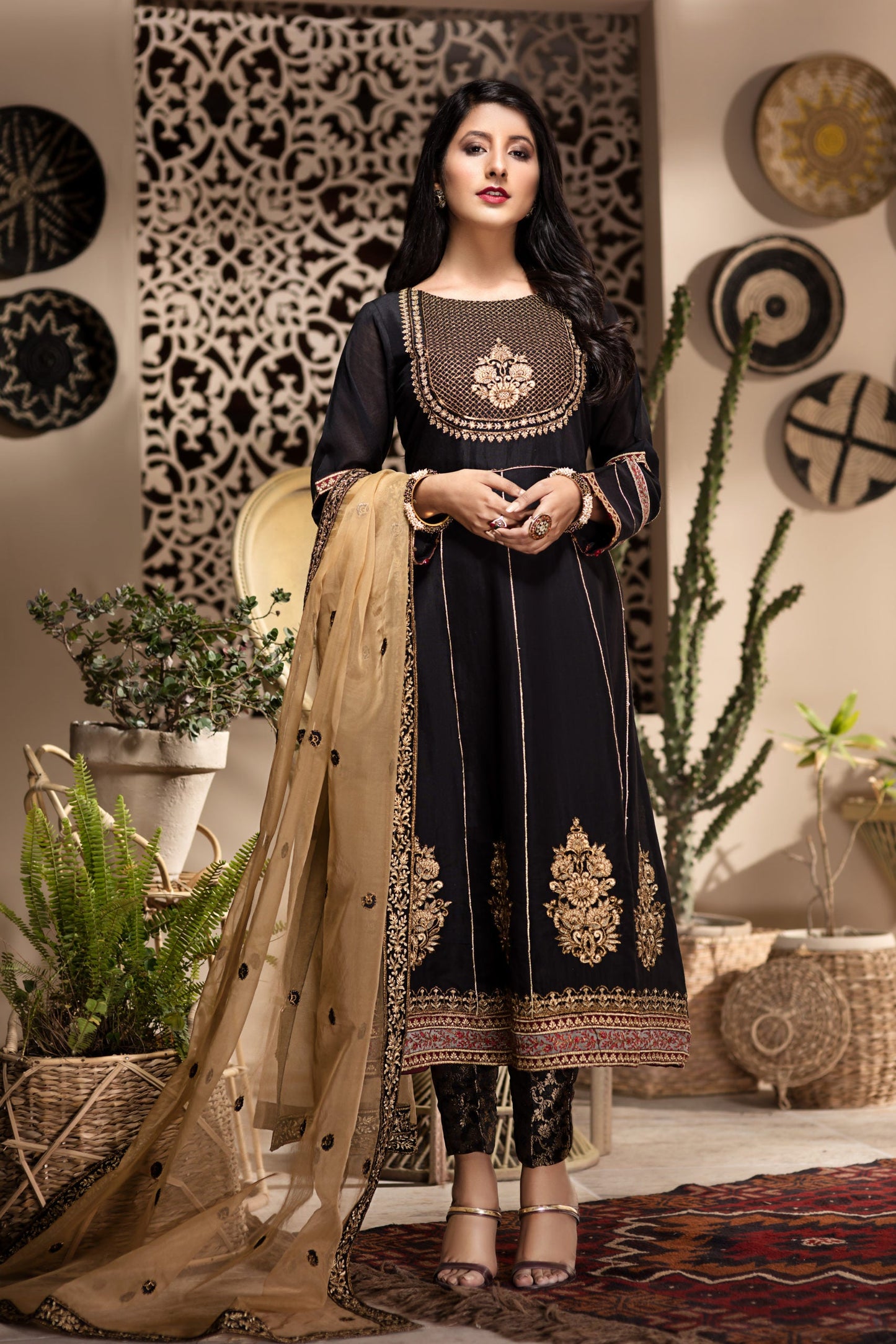 Ellena - 3-PC Stitched Paper Cotton Suit