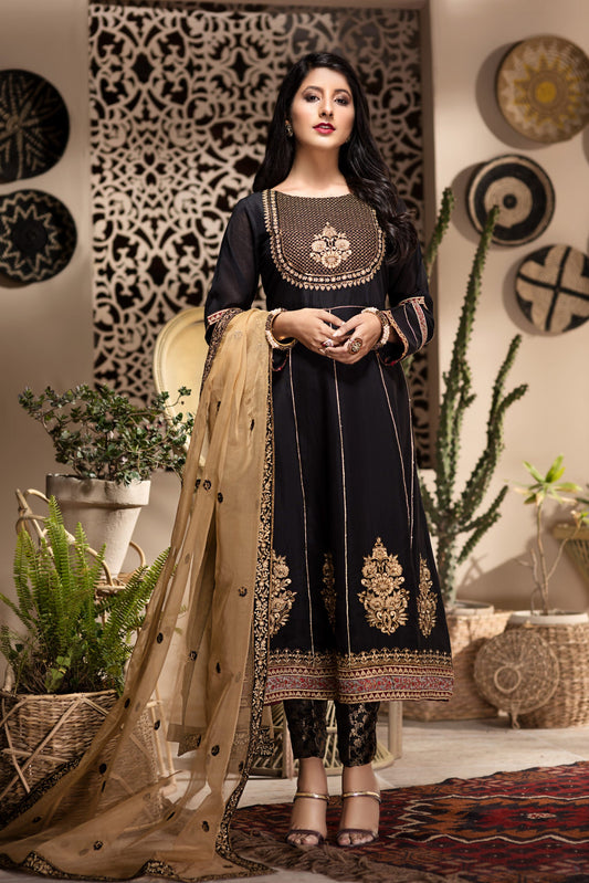 Ellena - 3-PC Stitched Paper Cotton Suit