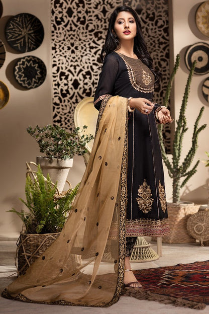 Ellena - 3-PC Stitched Paper Cotton Suit