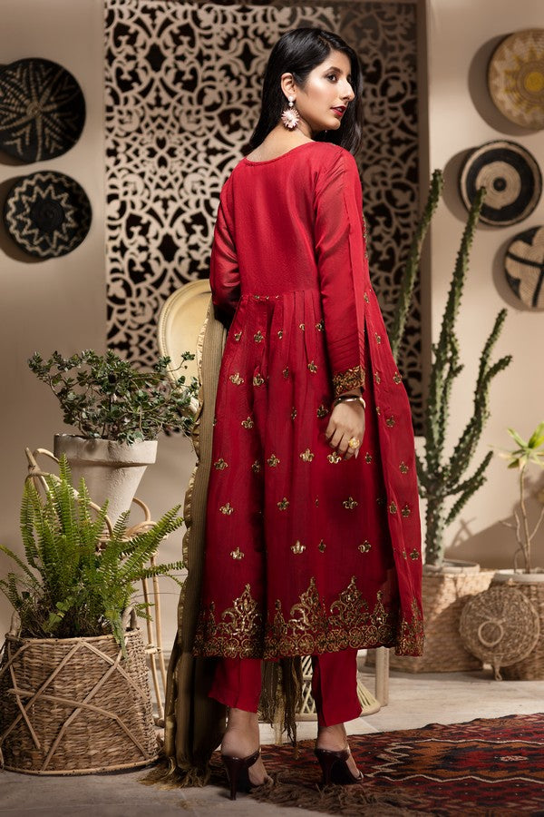 Ellena - 3-PC Stitched Paper Cotton Suit