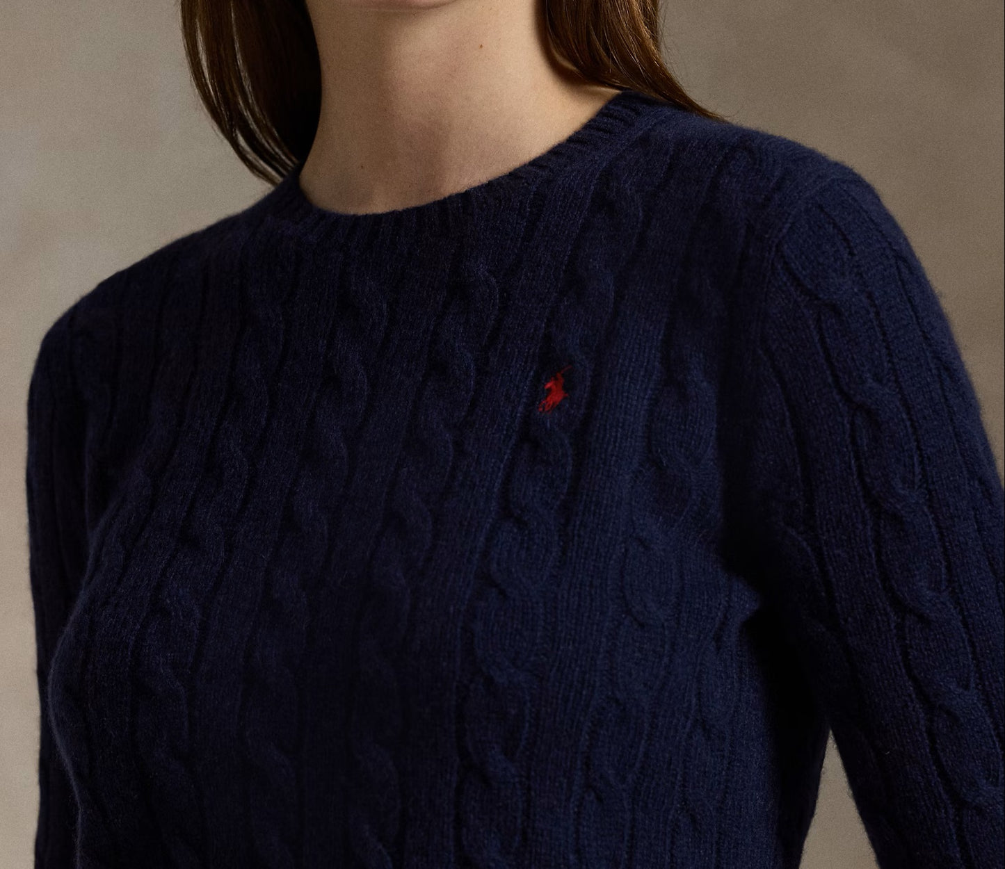 Cable-Knit Sweater - Navy