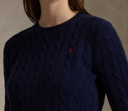 Cable-Knit Sweater - Navy