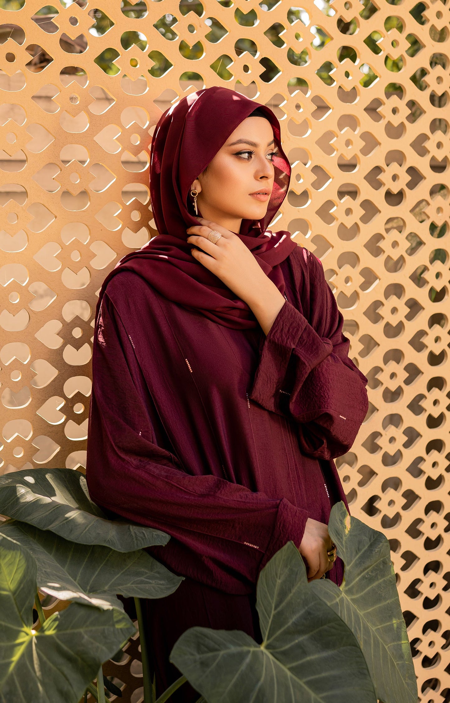 Hareer - PALASH RUST FRONT OPEN ABAYA