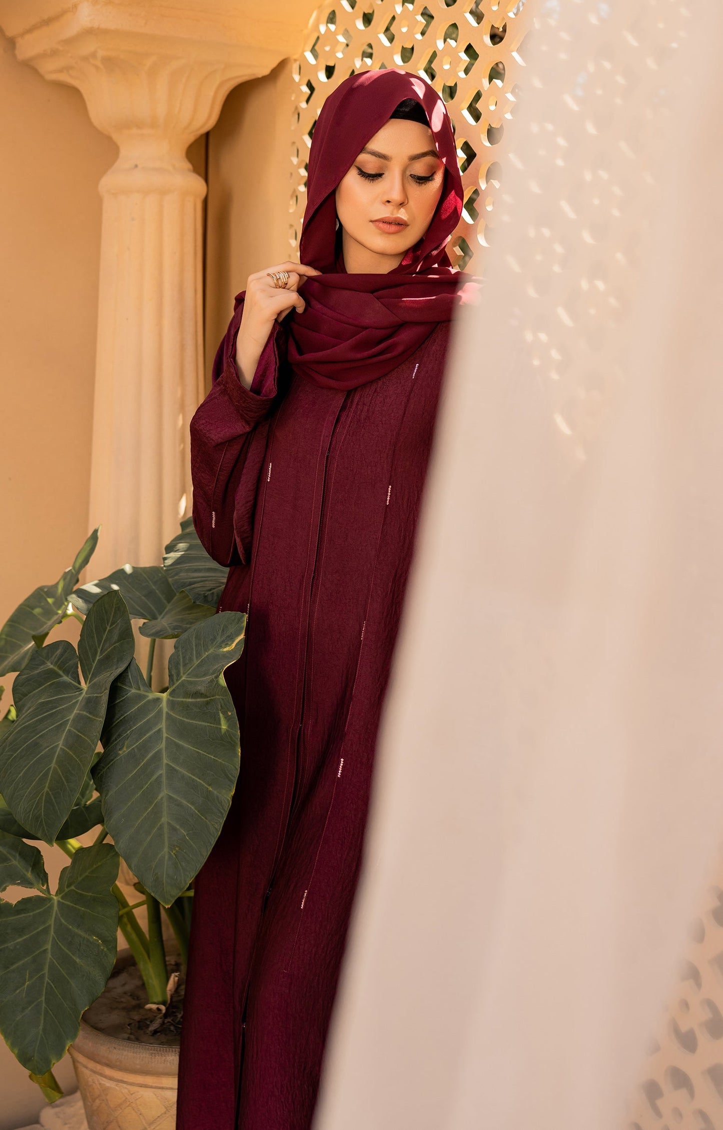 Hareer - PALASH RUST FRONT OPEN ABAYA