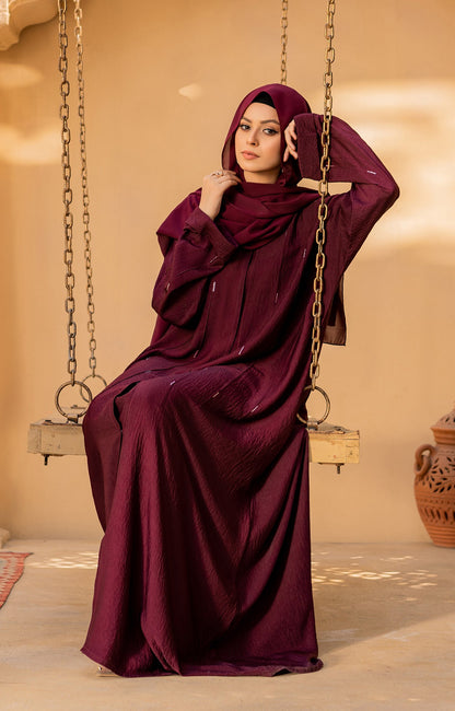 Hareer - PALASH RUST FRONT OPEN ABAYA