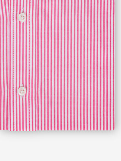 Casual Luxe Pink Striped Button-Down Shirt