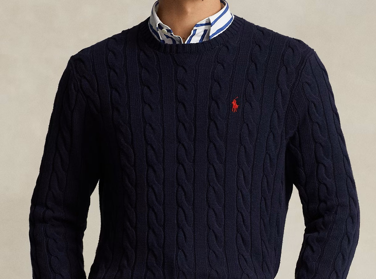 Cable Sweater - Navy