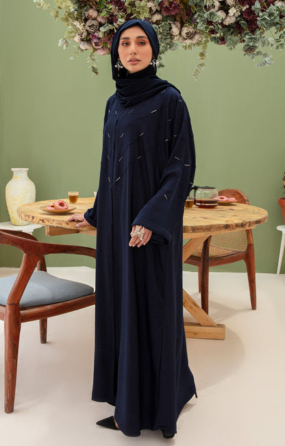 Hareer - ENORA BLUE FRONT OPEN ABAYA