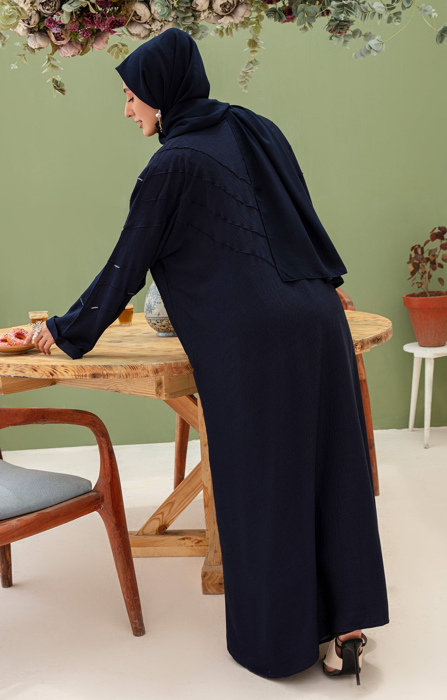 Hareer - ENORA BLUE FRONT OPEN ABAYA