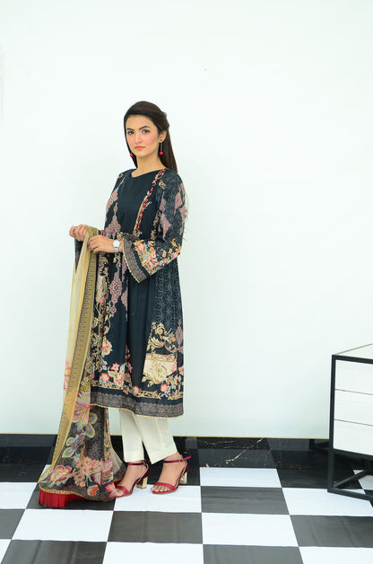 Ellena - 3-PC Unstitched Lawn