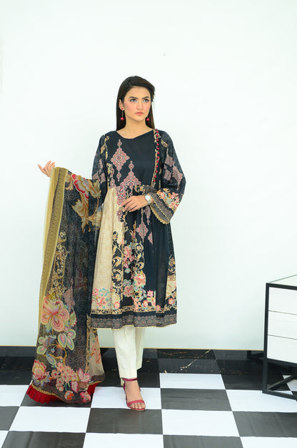 Ellena - 3-PC Unstitched Lawn