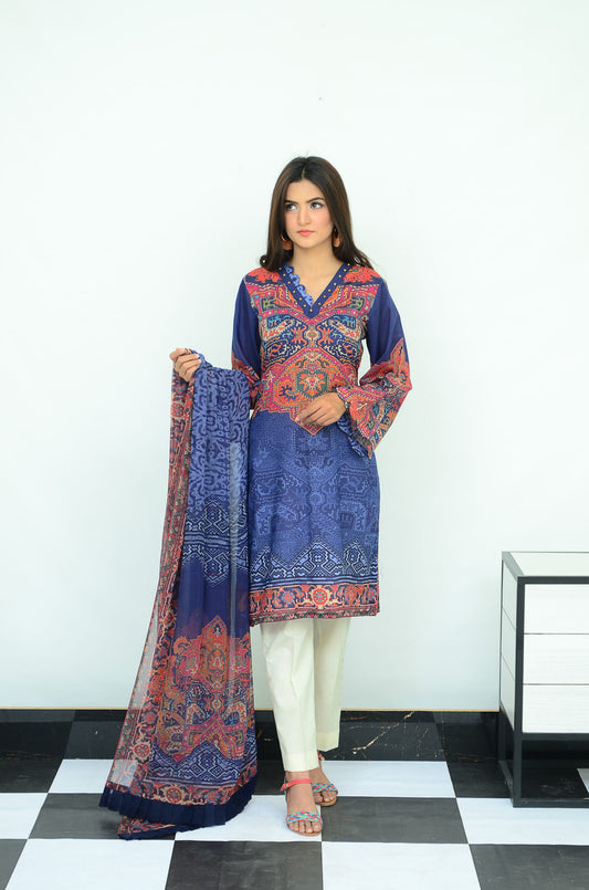 Ellena - 3-PC Unstitched Lawn