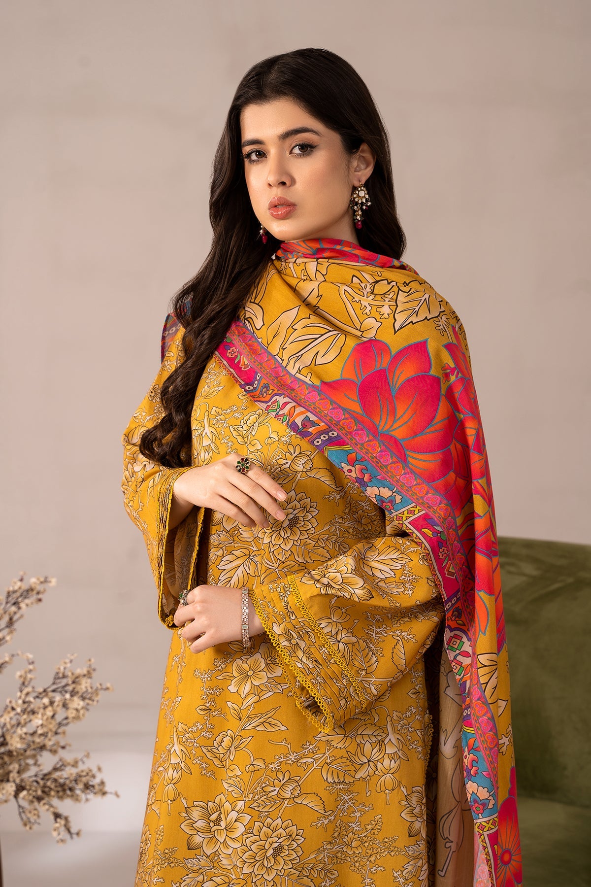 Charizma - 3-PC Printed Staple Shirt with Staple Dupatta and Trouser NYS4-02