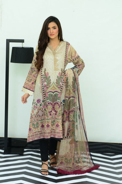 Ellena - 3-PC Unstitched Lawn