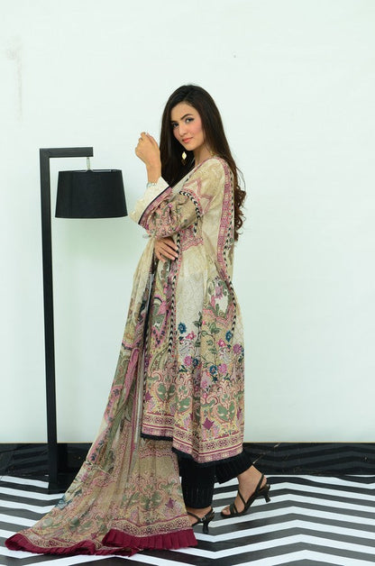 Ellena - 3-PC Unstitched Lawn