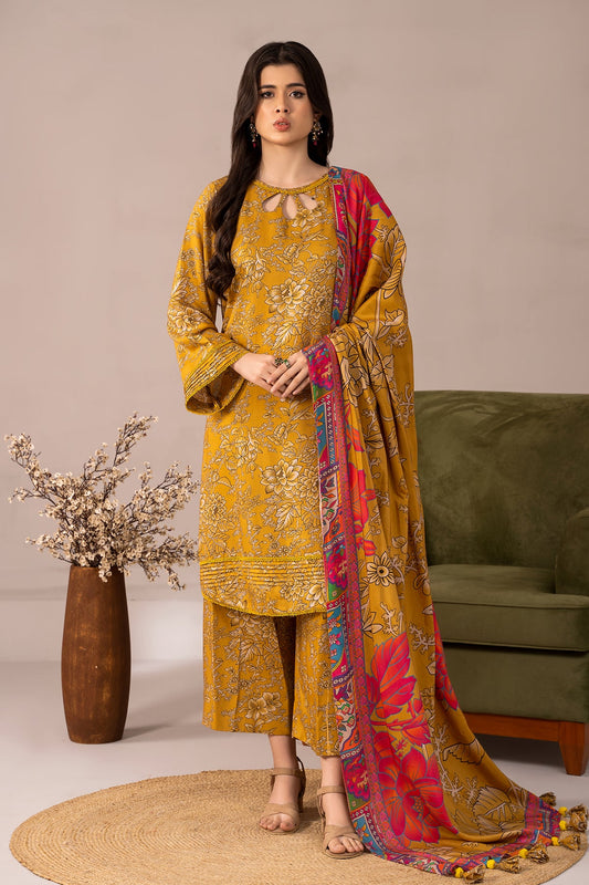 3-PC Printed Staple Shirt with Staple Dupatta and Trouser NYS4-02