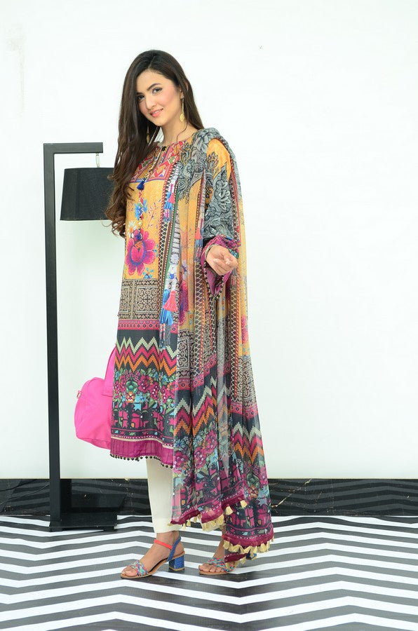 Ellena - 3-PC Unstitched Lawn