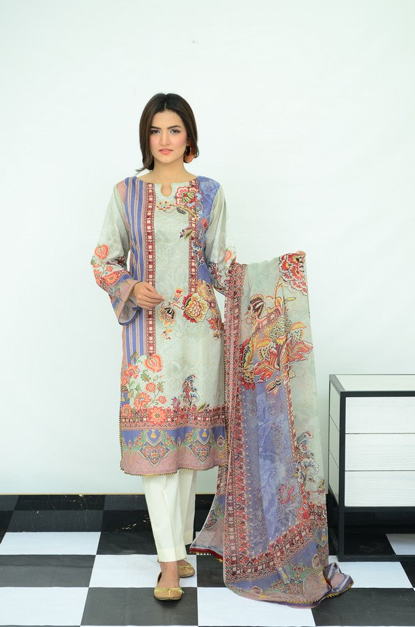 Ellena - 3-PC Unstitched Lawn