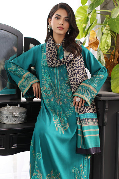 Charizma - 3-PC Unstitched Embroidered Leather with Printed Wool Shawl PS3-16