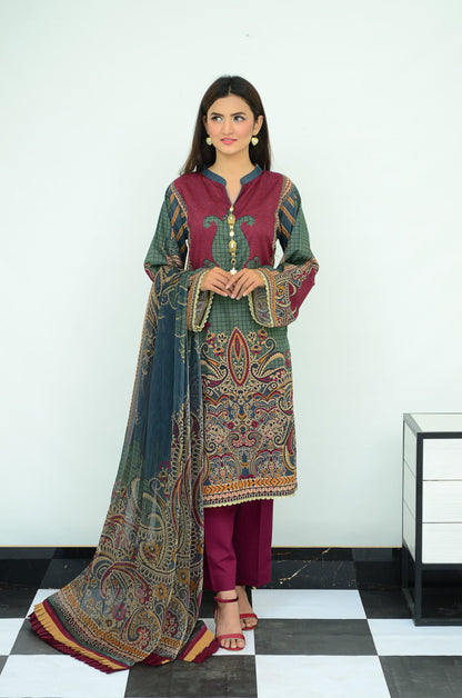 Ellena - 3-PC Unstitched Lawn