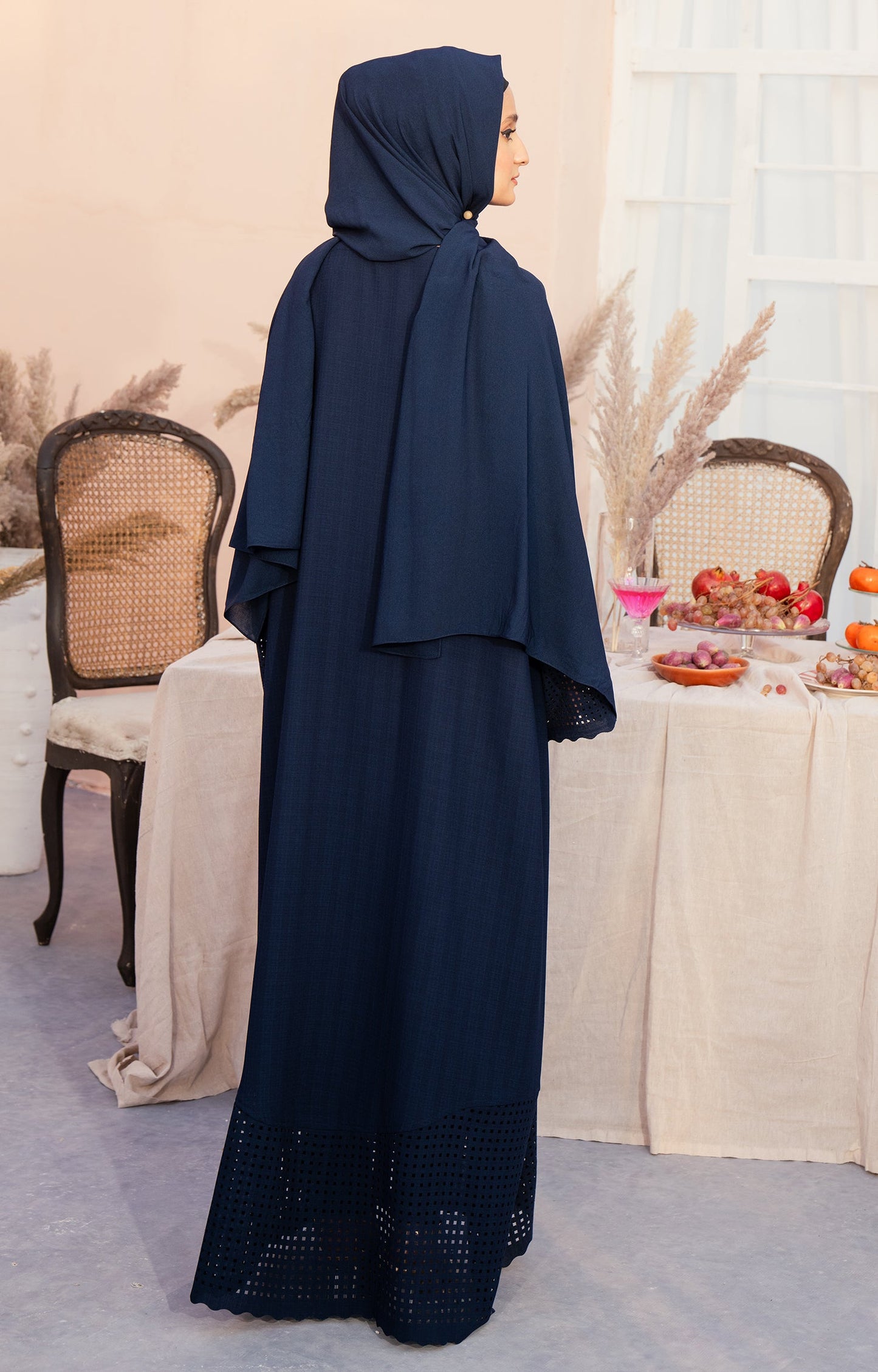 Hareer - BLUE MUSE FRONT OPEN ABAYA