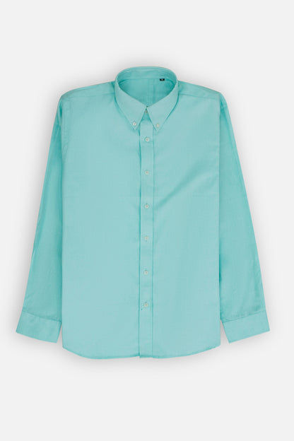 Casual Green Button-Down Shirt