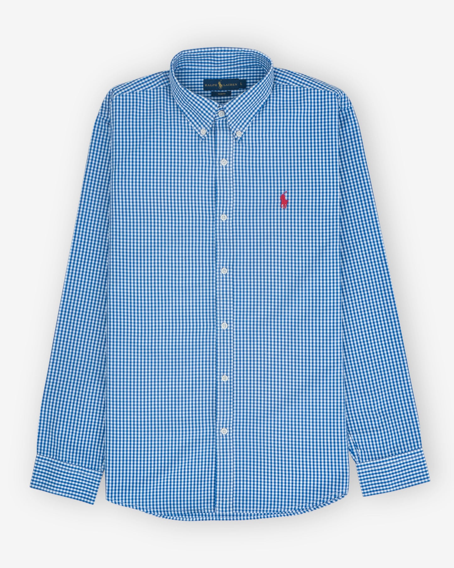 Casual Blue & White Checkered Button-Down Shirt