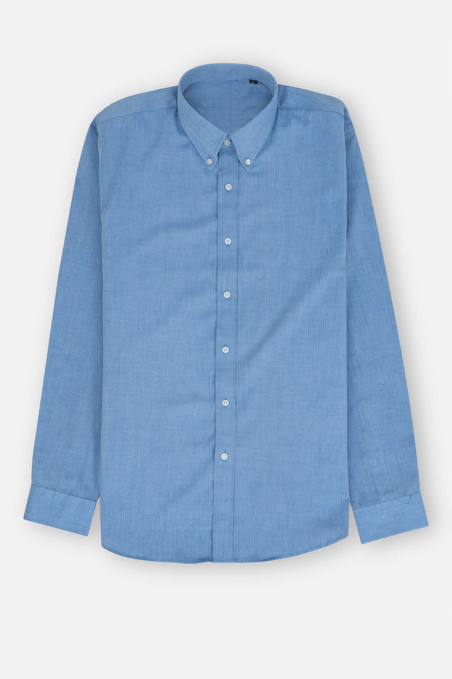 Casual Luxe Blue Button-Down Shirt with Thin Stripes