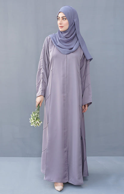 Hareer - REEM GREY FRONT OPEN ABAYA