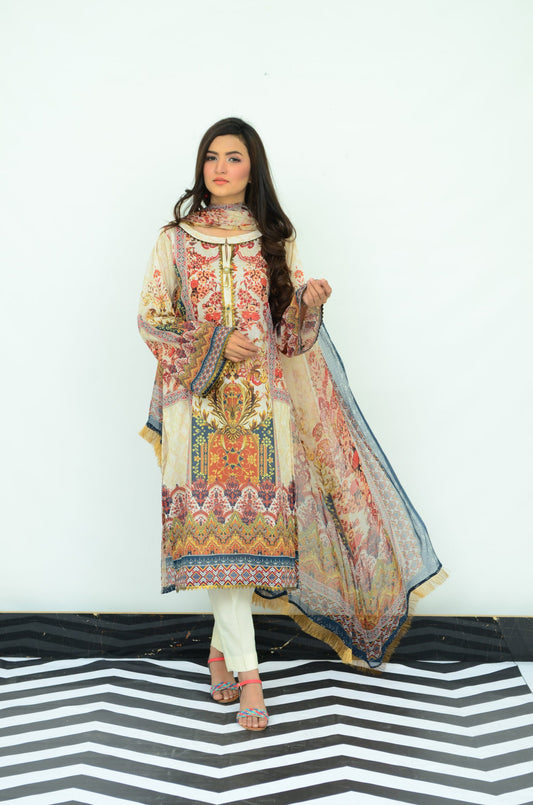 Ellena - 3-PC Unstitched Lawn