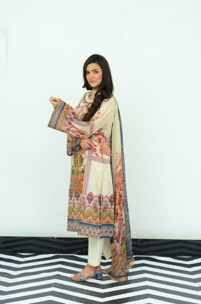 Ellena - 3-PC Unstitched Lawn