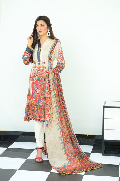 Ellena - 3-PC Unstitched Lawn