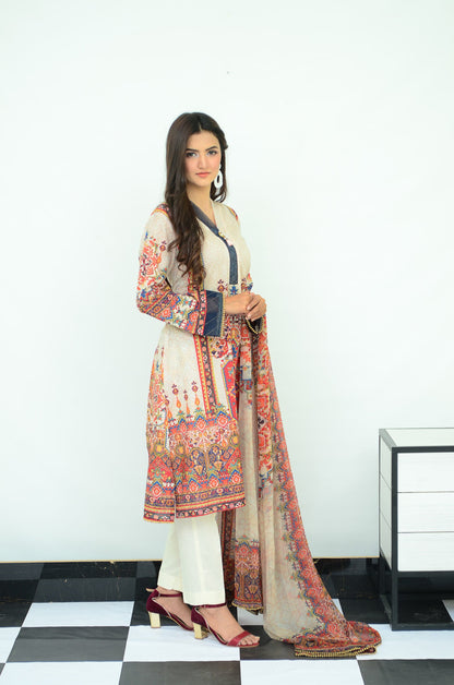 Ellena - 3-PC Unstitched Lawn