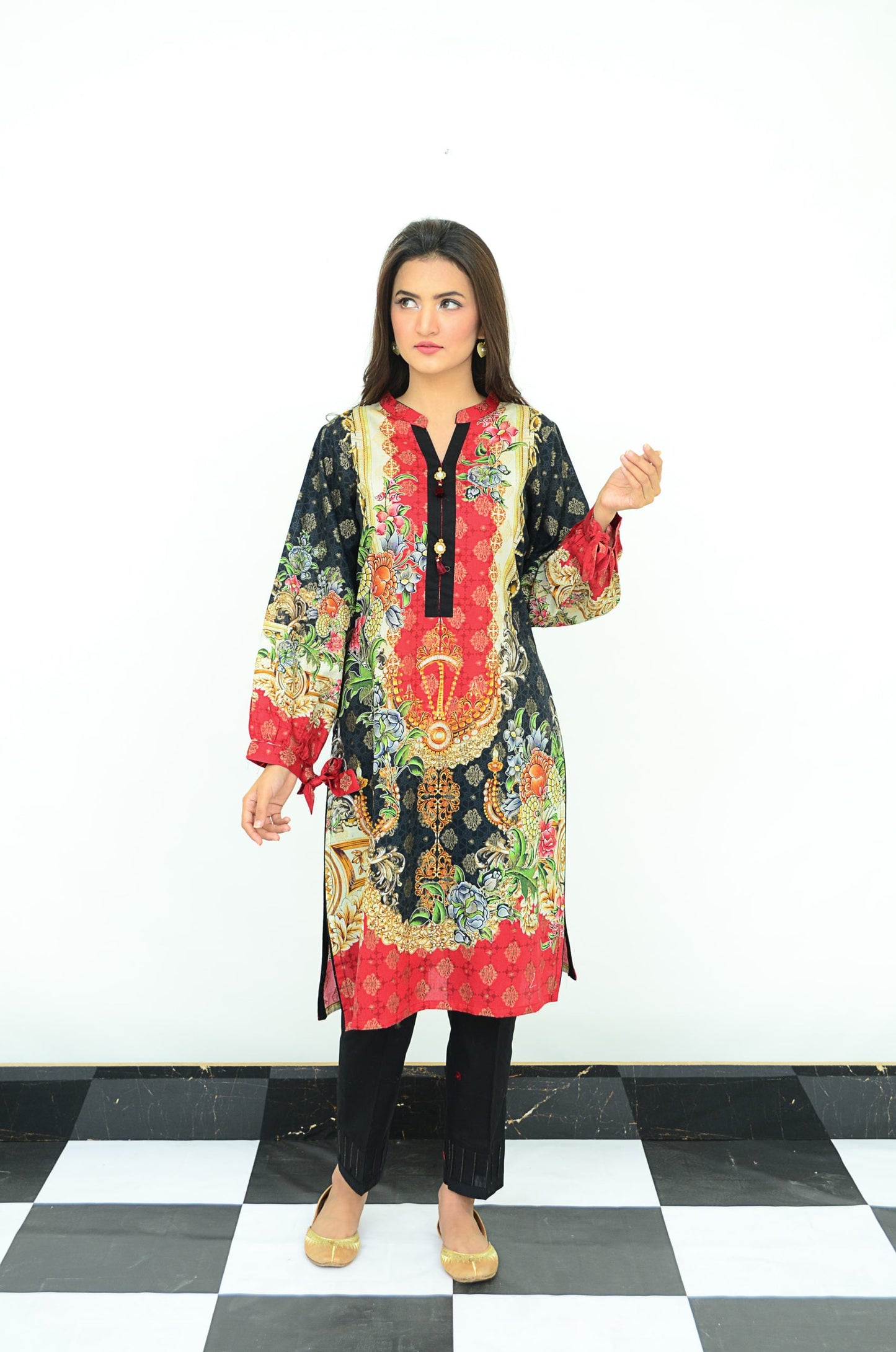 Ellena - 1-PC Kurti Unstitched Jacquard