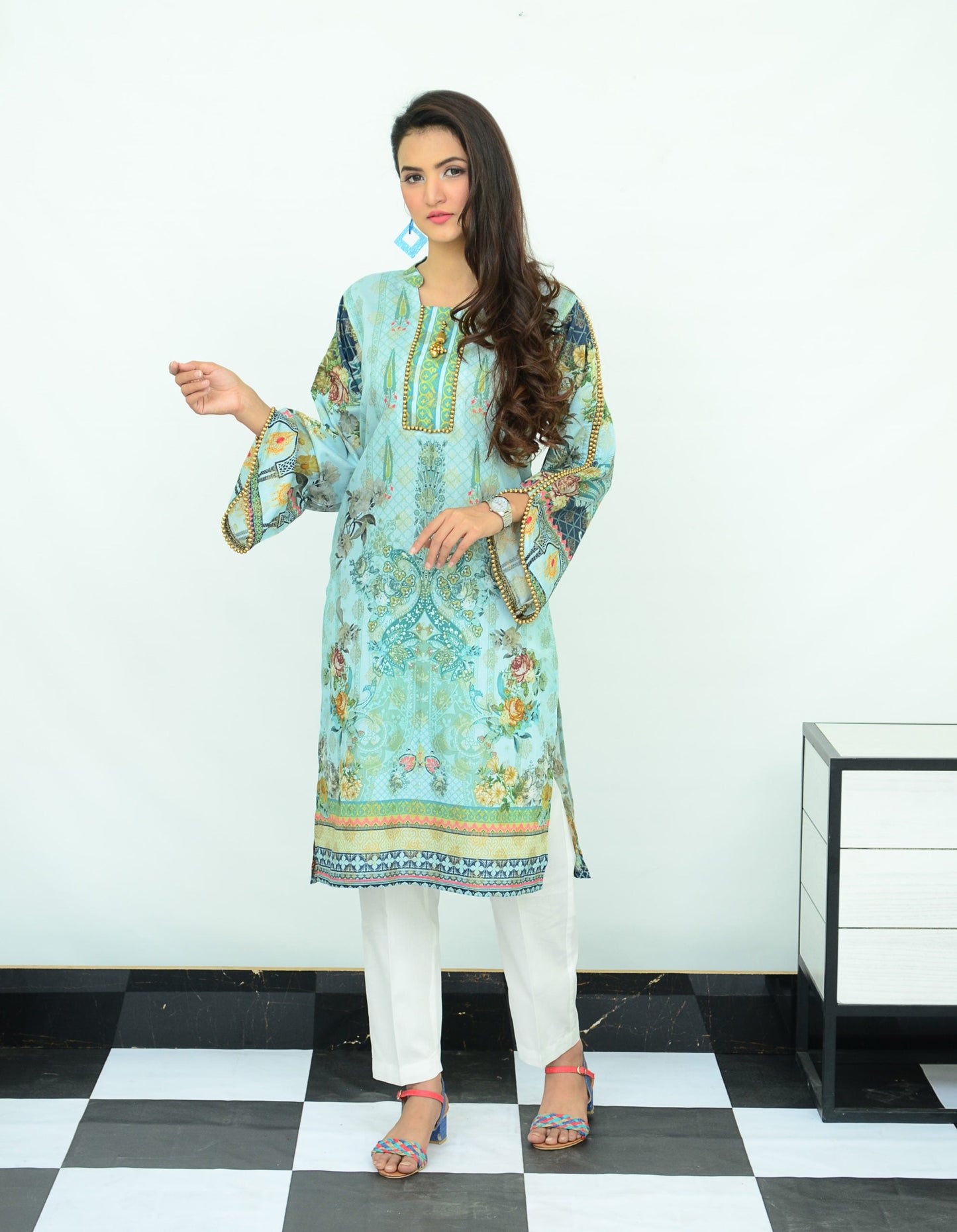 Ellena - 1-PC Kurti Unstitched Jacquard