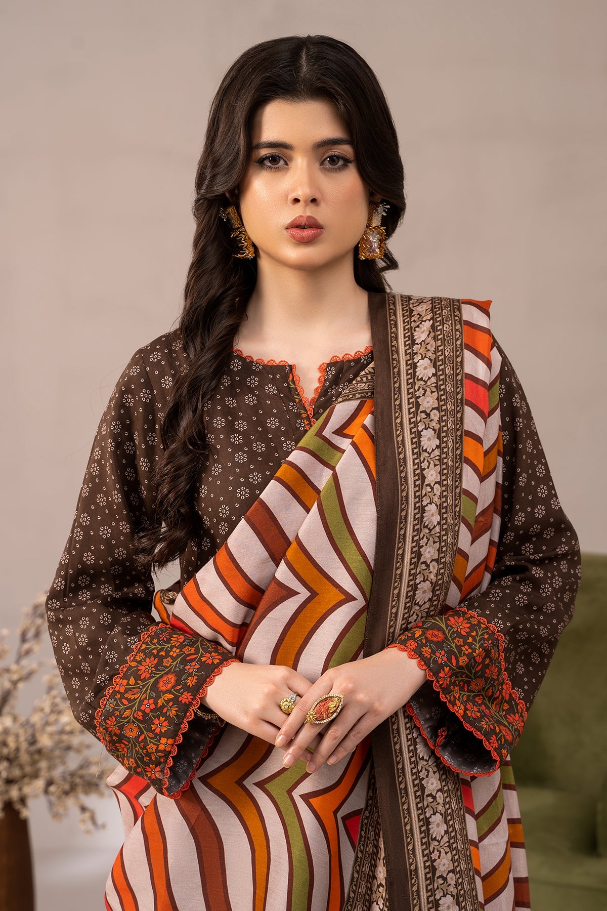 Charizma - 3-PC Printed Staple Shirt with Staple Dupatta and Trouser NYS4-03