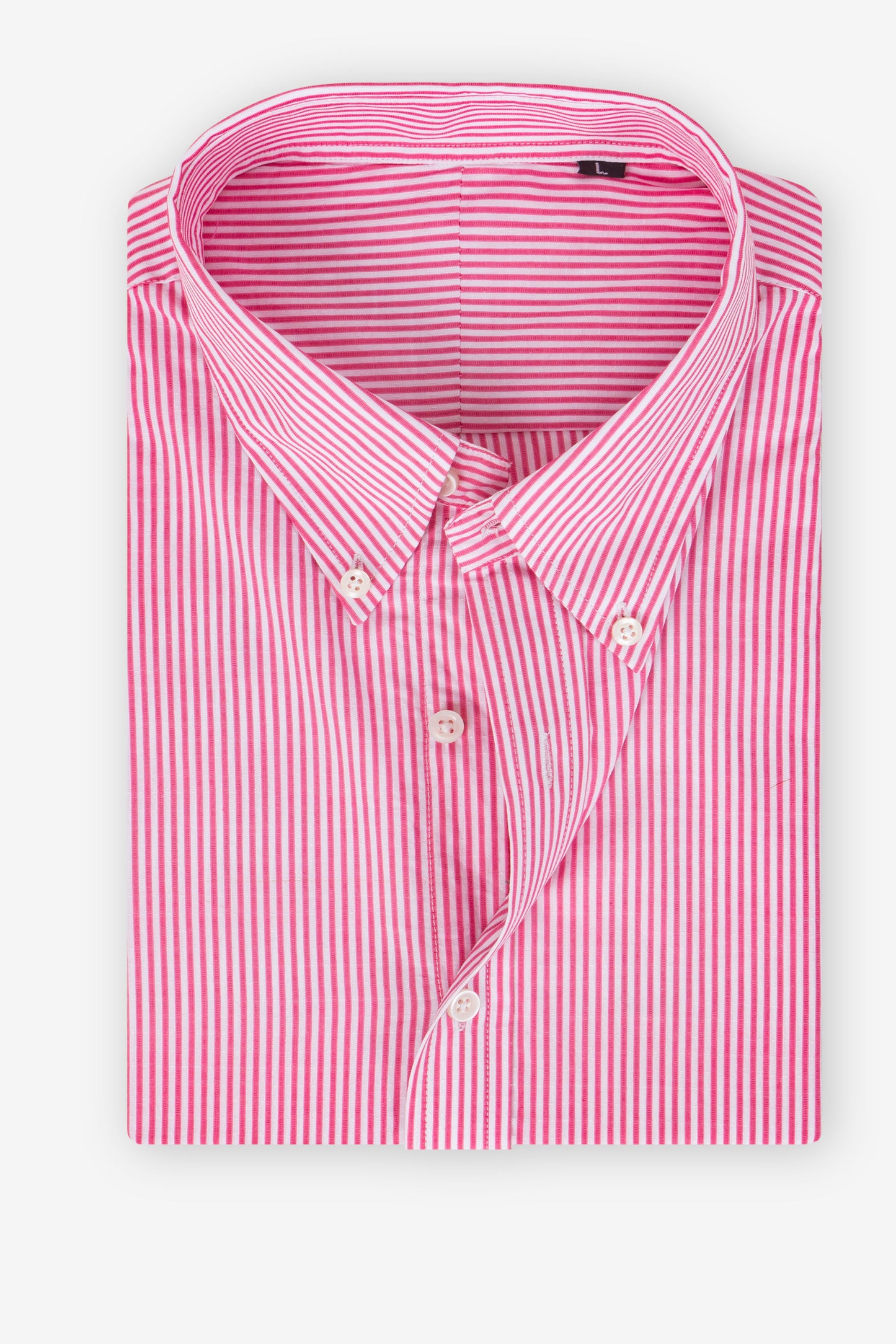 Casual Luxe Pink Striped Button-Down Shirt