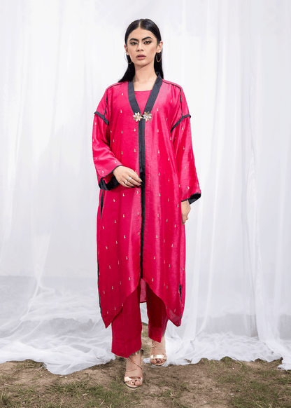 Dure Shahwar - Cerise Kaftan | Fuchsia Pink Kaftan