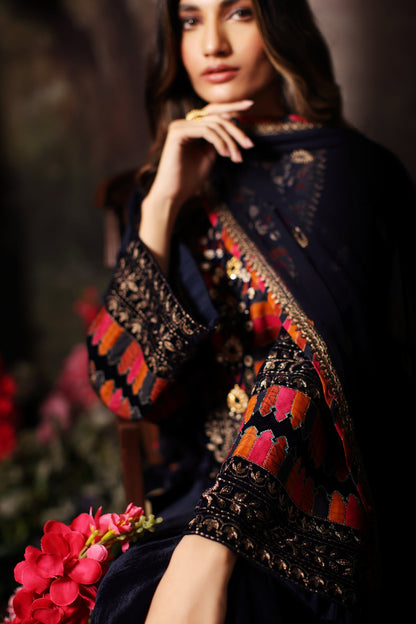 Charizma - 3 Pc Unstitched Embroidered Velvet With Embroidered Chiffon Dupatta CVT3-07