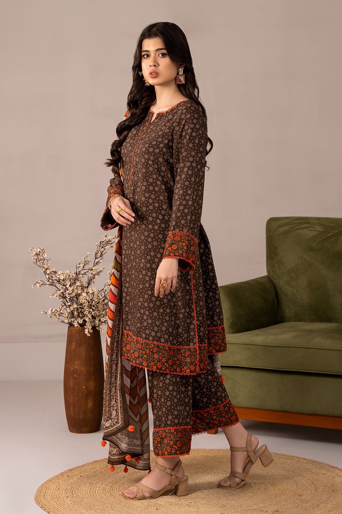 Charizma - 3-PC Printed Staple Shirt with Staple Dupatta and Trouser NYS4-03