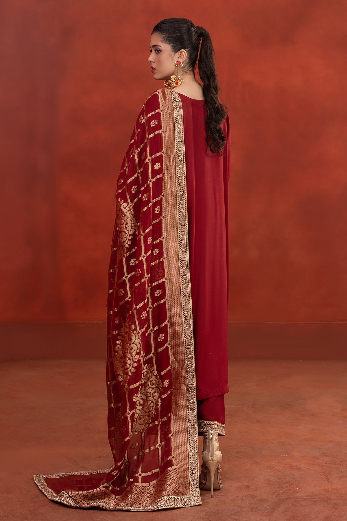 Charizma - 3-PC Raw-Silk Embroidered Shirt with Organza Zari Dupatta and Trouser CMA-3-207-R