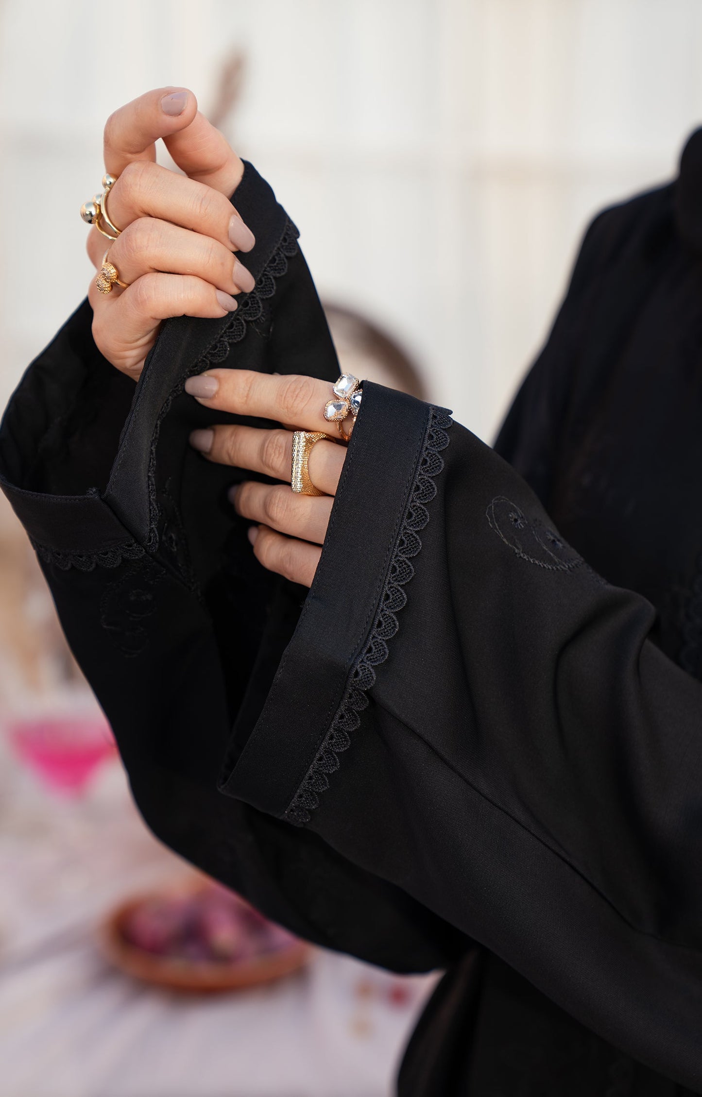 Hareer - IVA BLACK FRONT OPEN ABAYA