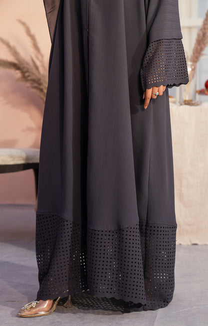 Hareer - GREY DUST FRONT OPEN ABAYA