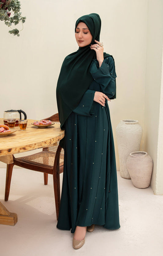 Hareer - IVANA GREEEN FRONT OPEN ABAYA