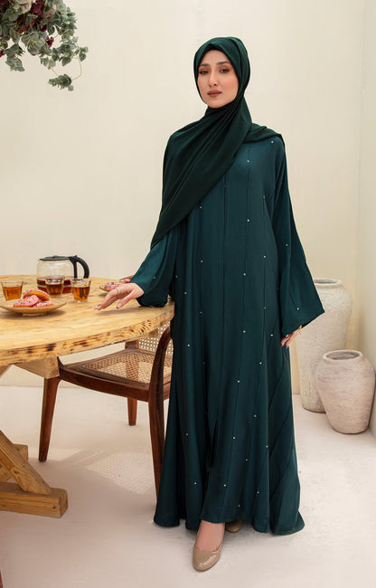 Hareer - IVANA GREEEN FRONT OPEN ABAYA