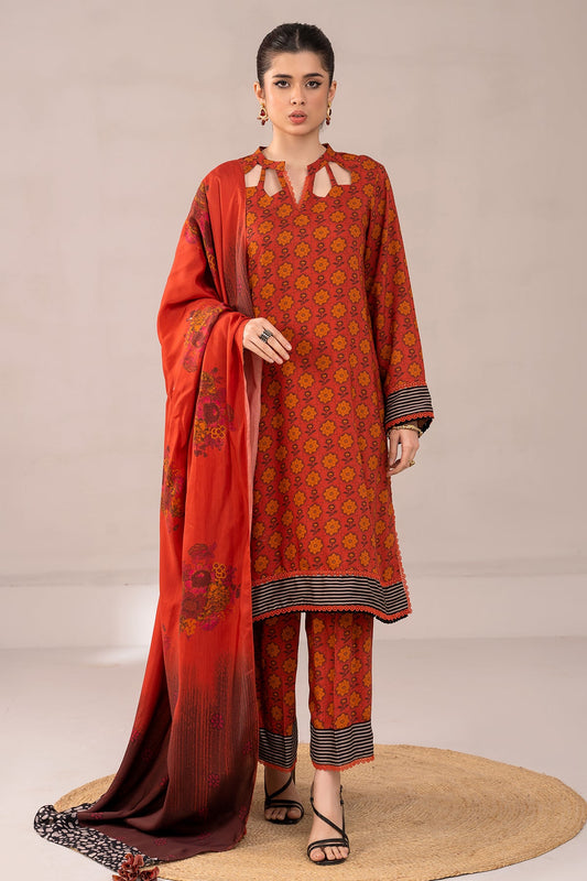 3-PC Printed Staple Shirt with Staple Dupatta and Trouser NYS4-01