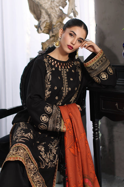 Charizma - 3-PC Unstitched Embroidered Leather with Printed Wool Shawl PS3-15