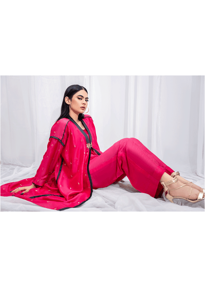 Dure Shahwar - Cerise Kaftan | Fuchsia Pink Kaftan