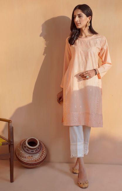 Hareer - PEACH SAND - EMBROIDERED SHIRT